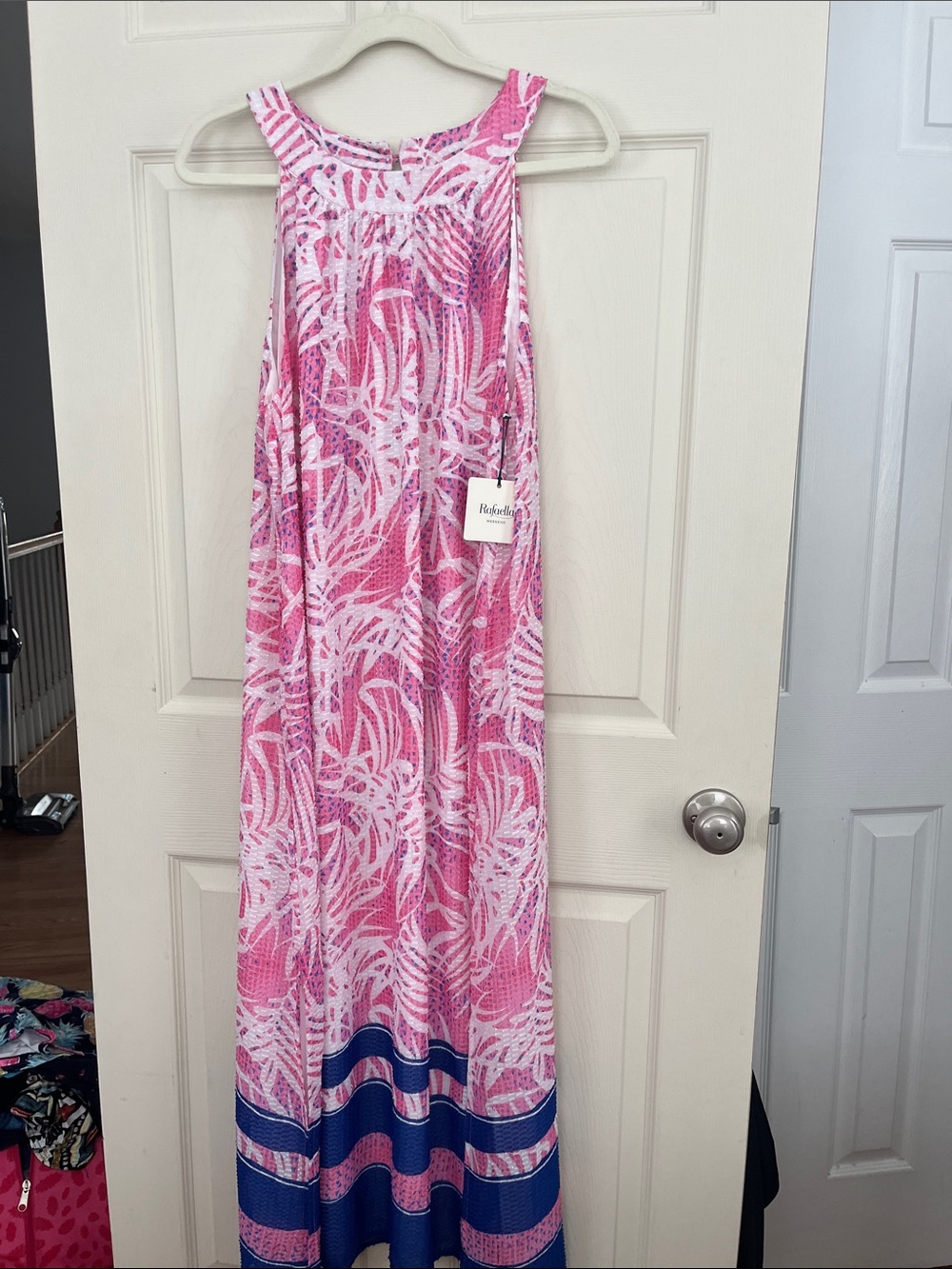 Rafaella Pink & Blue Tropical Print Maxi Dress